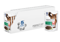 Perfect Fit влажный корм для стерилизованных взрослых кошек всех пород, говядина в соусе (24шт в уп)