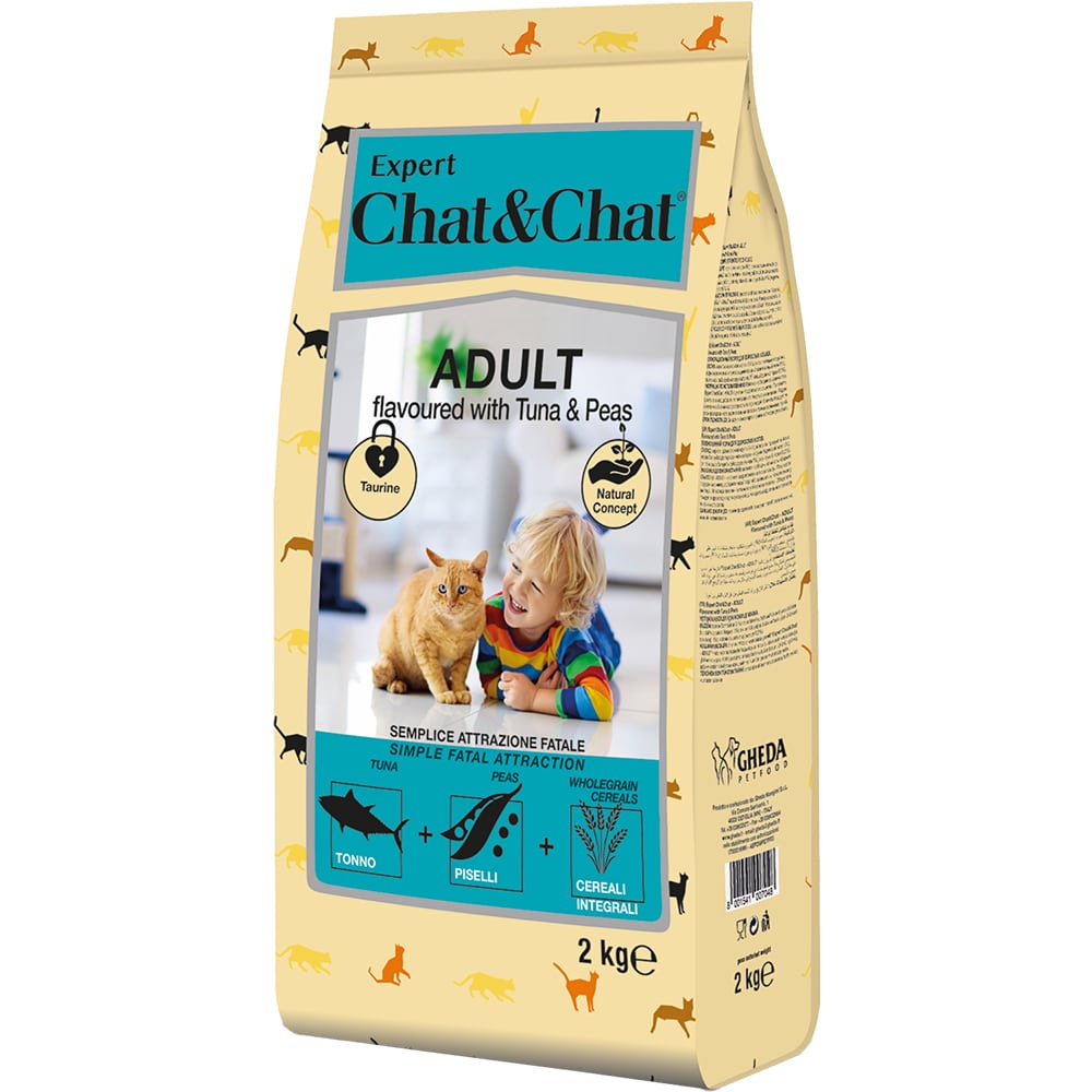 014.007048 (Chat&Chat Expert Premium Сухой корм со вкусом тунца и горохом для взрослых кошек (2кг)