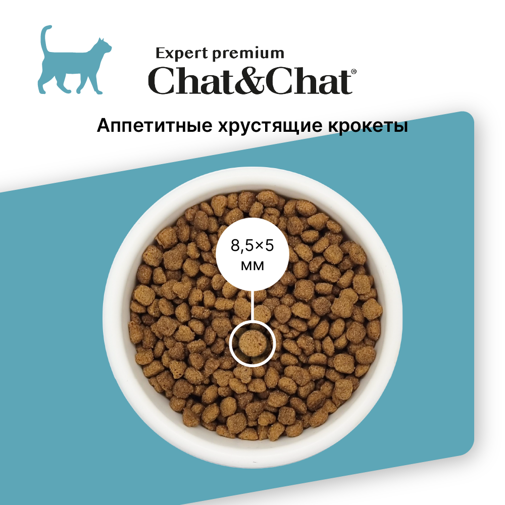 Chat&Chat Expert Premium Сухой корм со вкусом тунца и горохом для взрослых кошек