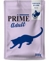 137.3263   PRIME пауч 100г Паштет из курицы и ягненка, для кошек (уп24)