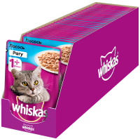 Whiskas влажный корм для взрослых кошек всех пород, рагу с лососем (28шт в уп)