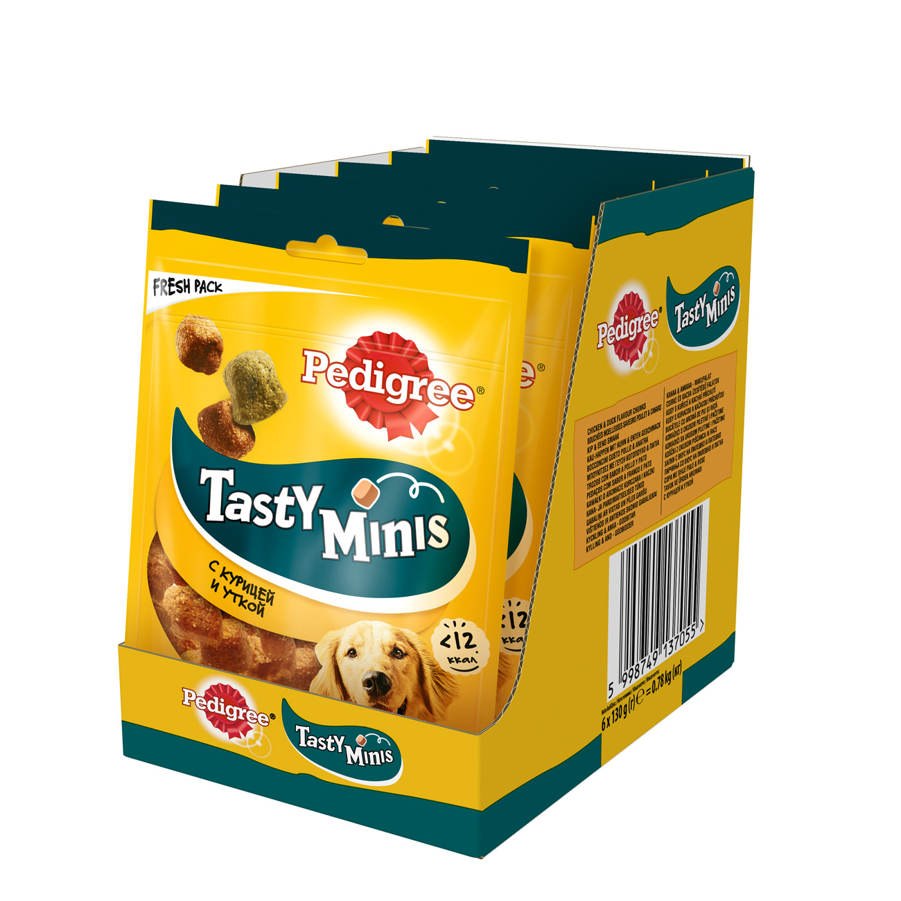 Pedigree лакомство для взрослых собак, ароматные кусочки с курицей (130 гр)