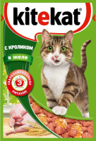 Kitekat влажный корм для кошек всех пород пауч,Кролик в желе