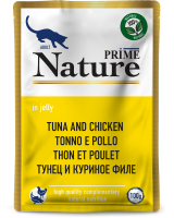 137.6.5284    PRIME NATURE пауч 100гр в желе Тунец и куриное филе дкошек (уп24)