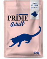 137.3281   PRIME пауч 100г Кусочки из говядины в бульоне, для кошек (уп24)