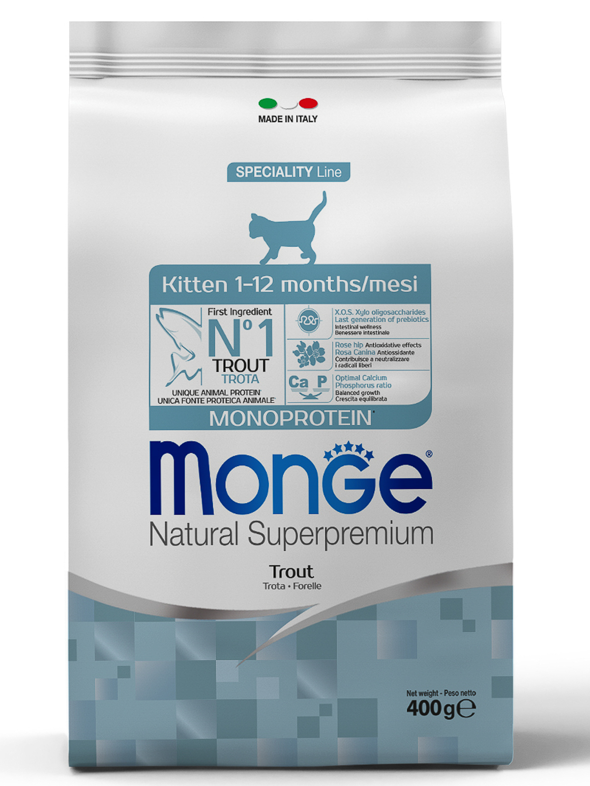 Monge Cat Kitten Monoprotein корм для котят всех пород, форель / 400 гр