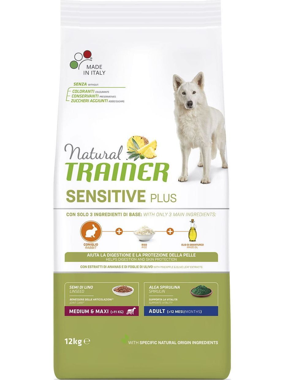 Trainer Natural корм для взрослых собак средних и крупных пород, гипоаллергенный, c кроликом