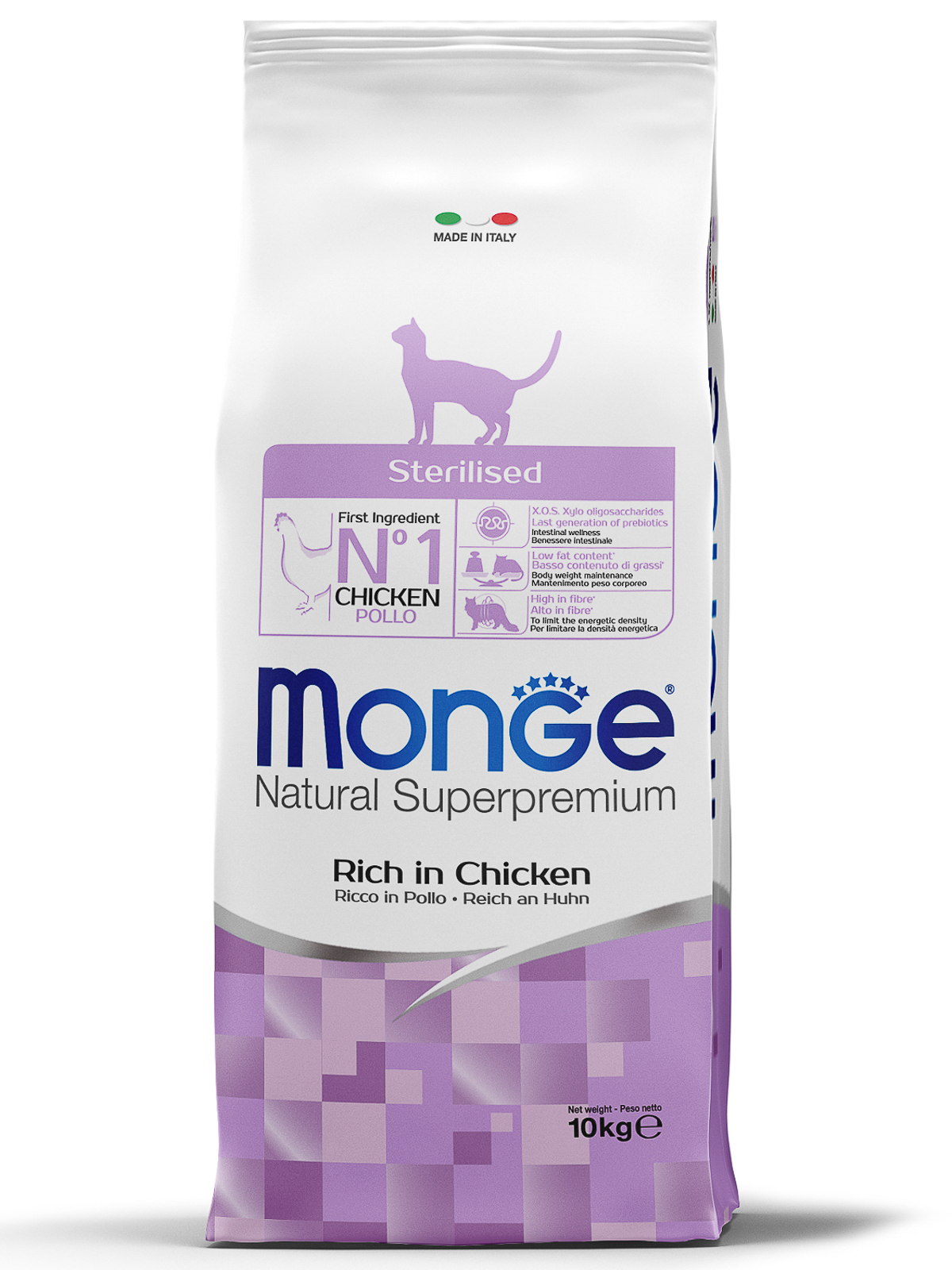Monge Cat Sterilised корм для стерилизованных кошек всех пород и возрастов, курица / 10 кг