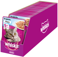 Whiskas влажный корм для взрослых кошек всех пород, рагу с форелью (28шт в уп)