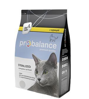 ProBalance корм для стерилизованных взрослых кошек всех пород и кастрированных котов, курица с рисом