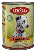 Berkley консервы для взрослых собак всех пород, ягненок с рисом