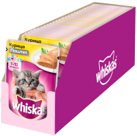 Whiskas влажный корм для котят всех пород, с паштетом из курицы (24шт в уп)