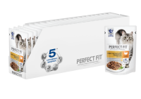 Perfect Fit влажный корм для взрослых кошек, чувствительное пищеварение, индейка (24шт в уп)