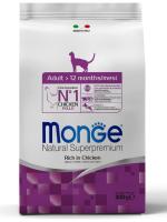 Monge Cat корм для взрослых кошек всех пород, курица