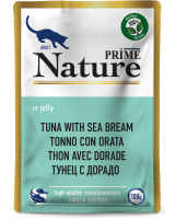 137.6.5299    PRIME NATURE пауч 100гр в желе Тунец с дорадо дкошек (уп24)