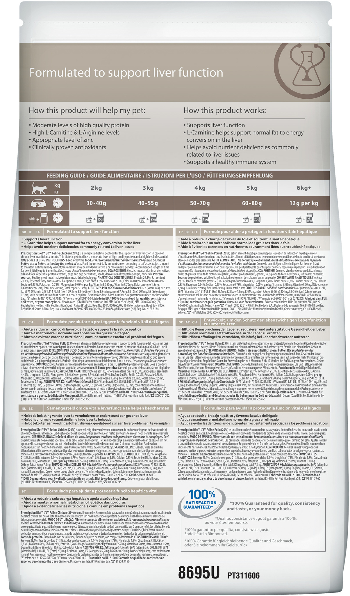 Hill's Prescription Diet l/d Liver Care сухой диетический корм для кошек для поддержания здоровья пе
