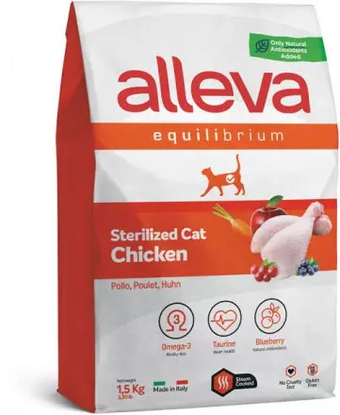 Alleva Equilibrium корм для кастрированных котов и стерилизованных кошек, с курицей