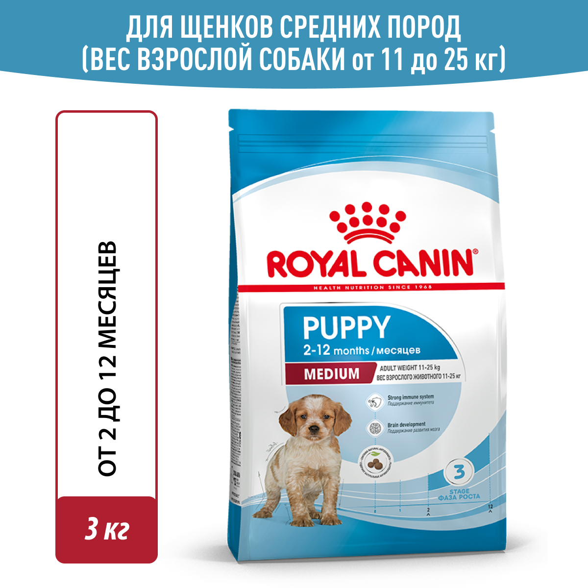 Royal Canin корм для щенков средних пород (3 кг)