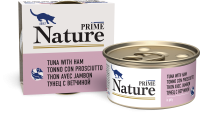 137.6.1128    PRIME NATURE жб 85гр в желе Тунец с ветчиной дкошек (уп24)