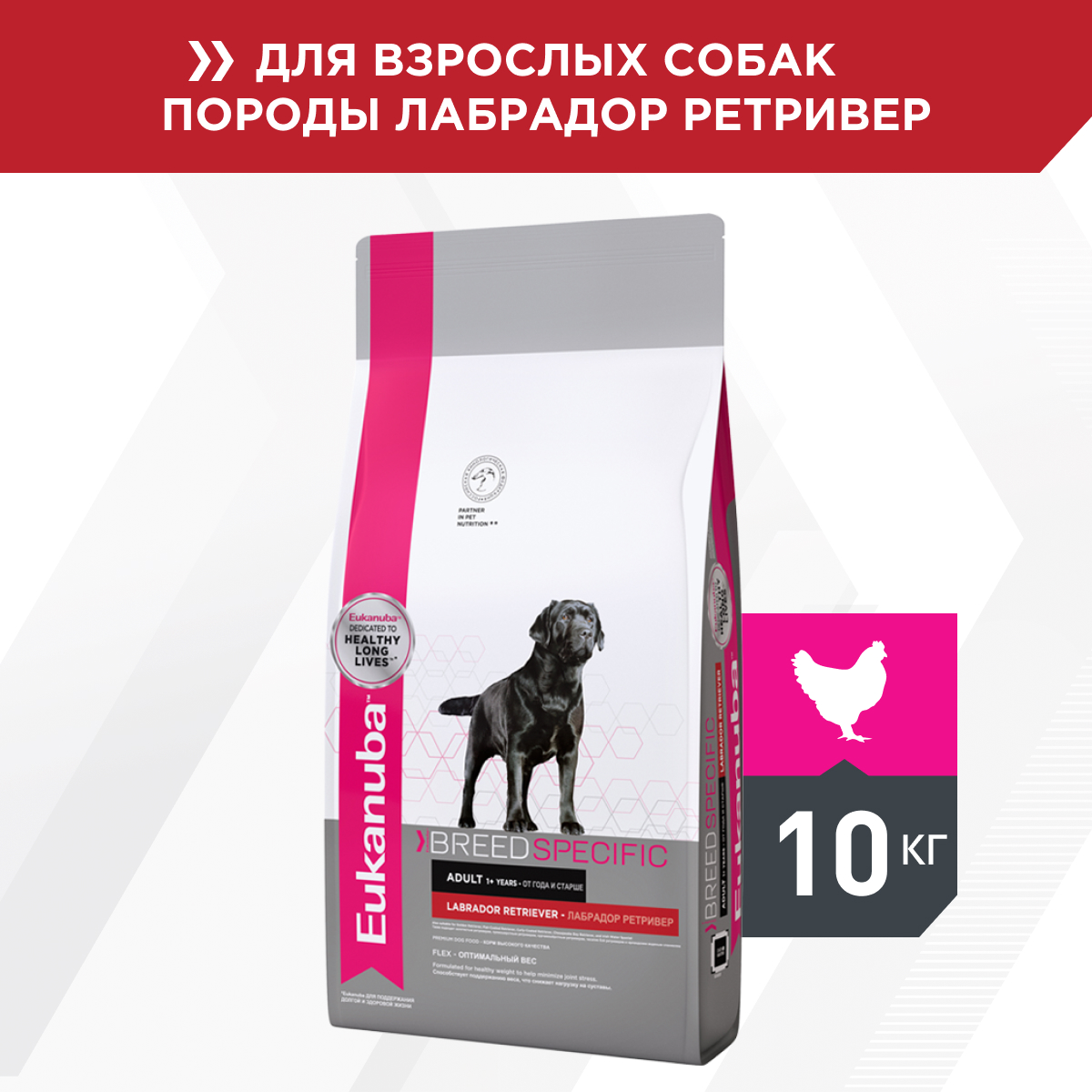 Eukanuba корм для взрослых собак породы Лабрадор, птица (10 кг)