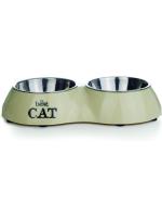 Beeztees Best Cat 2 в1 двойная бежевая миска для кошек пластик бежевый