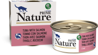 137.6.2134    PRIME NATURE жб 85гр в бульоне Тунец с лососем дкошек (уп24)