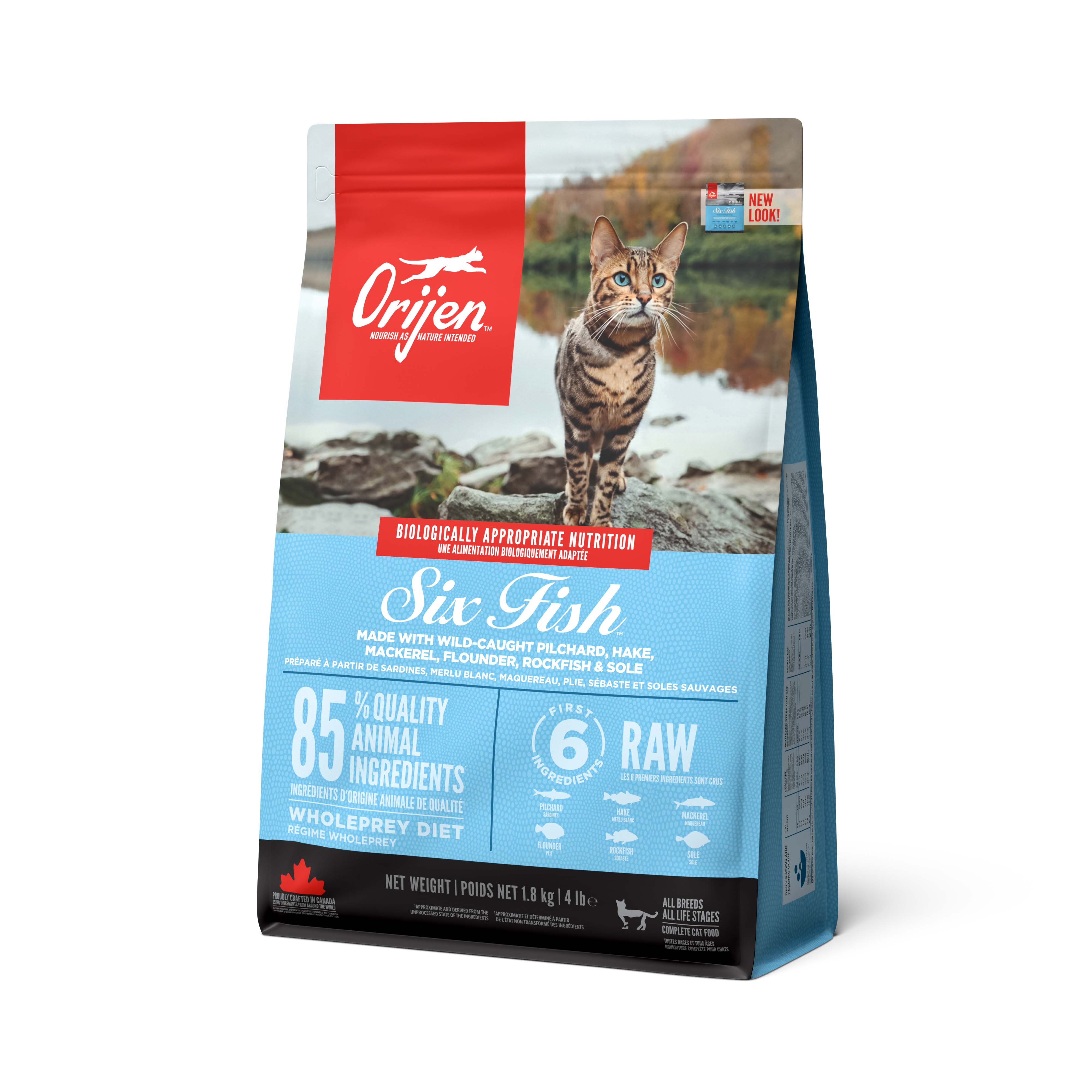 ORIJEN Six Fish Cat Front Left 1.8kg Canada EMEA APAC