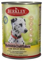Berkley консервы для взрослых собак всех пород, кролик с овсяными хлопьями