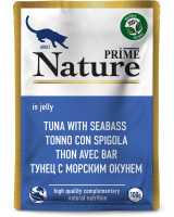 137.6.5348    PRIME NATURE пауч 100гр в желе Тунец с морским окунем дкошек (уп24)