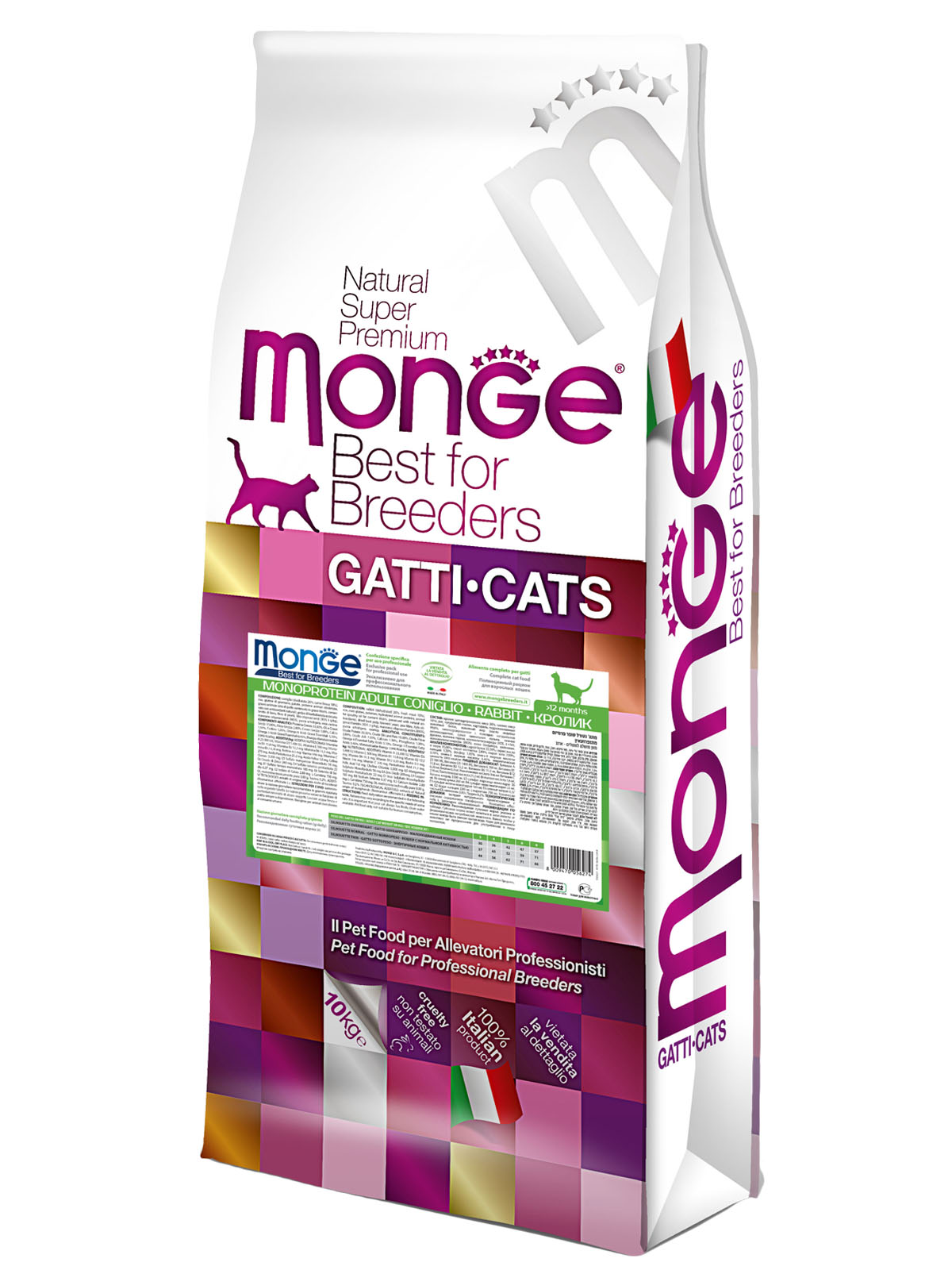 Monge PFB Cat Monoprotein корм для взрослых кошек, с кроликом (10 кг)