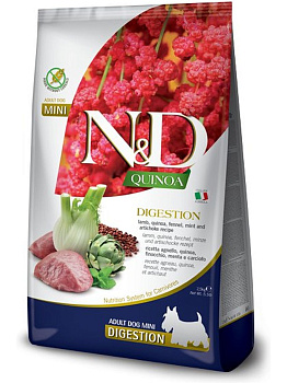 Farmina N&D Quinoa корм для собак мелких пород, беззерновой, поддержание пищеварения, ягненок, киноа