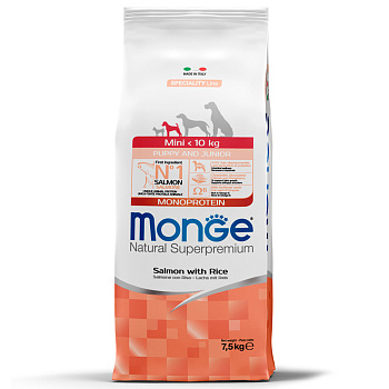 Monge Dog Speciality Line Monoprotein корм для щенков малых пород, из лосося с рисом