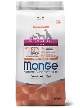 Monge Dog Speciality Extra Small корм для взрослых собак миниатюрных пород, лосось с рисом