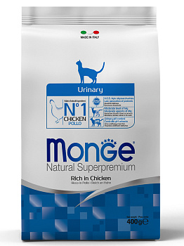 Monge Cat Urinary корм для кошек всех возрастов и пород, профилактика МКБ, курица и рис
