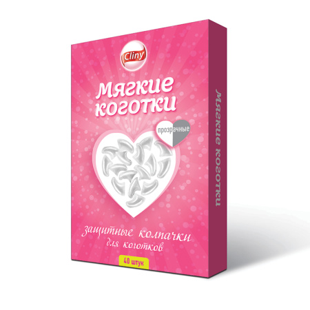 Cl Мягкие коготки прозрачные 40шт