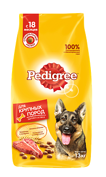 Pedigree корм для взрослых собак крупных пород, говядина