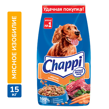 Chappi корм для взрослых собак всех пород, мясное изобилие