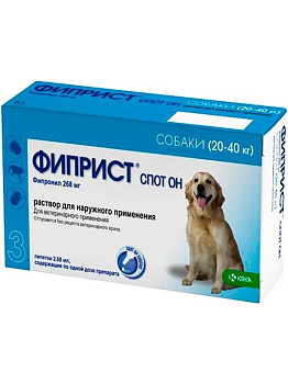 KRKA Фиприст спот он капли для собак 20-40 кг, от блох и клещей