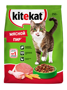 Kitekat корм для взрослых кошек, мясной пир